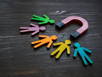 Magnet attracting people